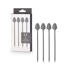 Deco Gunmetal Cocktail Picks ViskiÂ® (Set of 4)
