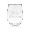 Merry Christmas Stemless Wine Glass