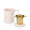 Annette Honeycomb Ceramic Tea Mug & Infuser Pinky UpÂ®