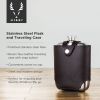 Harrison Flask with Traveling Case in Leather and Stainless Steel ViskiÂ®