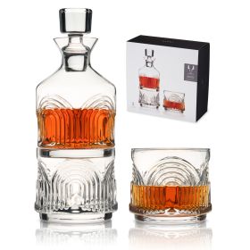 3 Piece Deco Beau Crystal Stacking Decanter ViskiÂ®