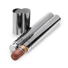 Warren Gunmetal Cigar Holder and Flask ViskiÂ®