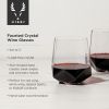 Seneca Crystal Faceted Wine Glasses ViskiÂ® (Set of 2)