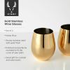 Gold Stemless Wine Glasses ViskiÂ® (Set of 2)