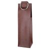 Brown Faux Leather Single-Bottle Wine Tote by Viski