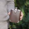 Harrison Flask with Traveling Case in Leather and Stainless Steel ViskiÂ®