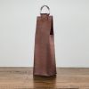 Brown Faux Leather Single-Bottle Wine Tote by Viski