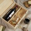 Wood Wine Box with 2 Stemless Glasses TwineÂ®