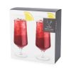 Raye Angled Crystal Hurricane Glasses ViskiÂ® (Set of 2)
