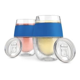 Wine FREEZEâ„¢ Blue with lids HOSTÂ® (Set of 2)