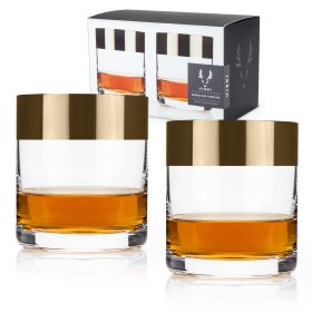 Irving Crystal Bronze Rim Rocks Glasses ViskiÂ® (Set of 2)