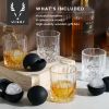 Crystal Liquor Glass, Ice Sphere Wood Box ViskiÂ® (Set of 8)