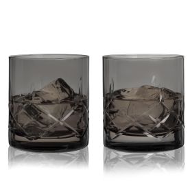 Admiral Cut Crystal Smoke Rocks Glasses ViskiÂ® (Set of 2)