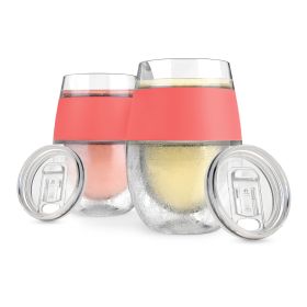 Wine FREEZEâ„¢ Coral with Lids HOSTÂ® (Set of 2)