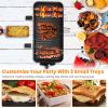 2000W Electric Indoor Grill 2 in 1 Electric BBQ Gill with Grill Net Removable Plate 5 Temperature Control 3 Small Trays Dishwasher Safe