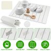 Foldable Stone Dish Drying Mats Home Dish Quick Drying Stone Pad Super Absorbent Diatomaceous Earth Draining Mat with Anti-Slip Net Sanding Pad for Di