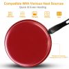 7Pcs Nonstick Cookware Set Nonstick Pots Pans Kitchenware Set with 2 Sauce Pans 1 Fry Pan 1 Casserole 3 Lids Indoor Outdoor Use