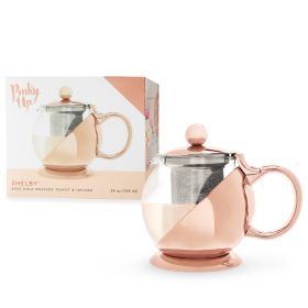 ShelbyGlass and Rose Gold Wrapped Teapot by Pinky Up