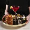 Belmont Round Serving Tray in Gold Viski