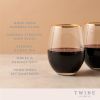 Gilded Stemless Wine Glasses TwineÂ® (Set of 2)