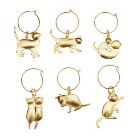 Gold Cat Wine Charms TwineÂ® (Set of 6)