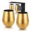 Gold Stemless Wine Glasses ViskiÂ® (Set of 2)