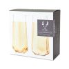 Seneca Crystal Faceted Stemless Flute Glasses ViskiÂ® (Set of 2)