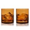 Admiral Cut Crystal Amber Rocks Glasses ViskiÂ® (Set of 2)