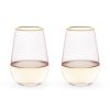 Rose Crystal Stemless Wine Glass Set by TwineÂ®
