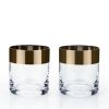 Irving Crystal Bronze Rim Rocks Glasses ViskiÂ® (Set of 2)