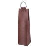 Brown Faux Leather Single-Bottle Wine Tote by Viski