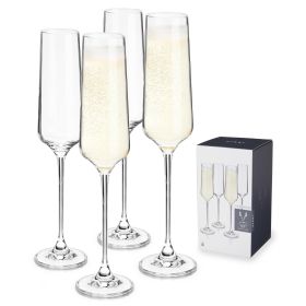 Reserve Inez Crystal Flute Glasses ViskiÂ® (Set of 4)