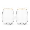 Gilded Stemless Wine Glasses TwineÂ® (Set of 2)