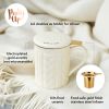 Annette Knit Ceramic Tea Mug & Infuser Pinky UpÂ®