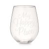 My Happy Place Stemless Wine Glass by Twine
