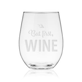 But First Wine Stemless Wine Glass