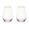 Rose Crystal Stemless Wine Glass Set by TwineÂ®