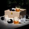 Crystal Liquor Glass, Ice Sphere Wood Box ViskiÂ® (Set of 8)