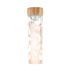 Blair White Leaf Pattern Glass Infuser Mug Pinky UpÂ®