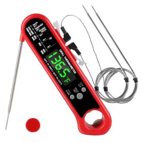 Digital Thermometer BBQ Meat Food Cooking Temperature Tester Instant Read 3 Probes Backlight Calibration Alarm Set for Liquid Beef IP65 Waterproof