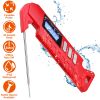 Digital BBQ Meat Food Cooking Thermometer Instant Read w/4.33in Folding Probe Backlight Calibration for Liquid Beef IPX5 Waterproof