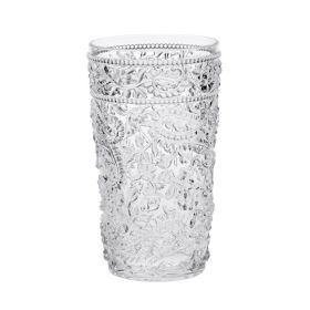 Paisley Acrylic Glasses Drinking Set of 4 Hi Ball (17oz), Plastic Drinking Glasses, BPA Free Cocktail Glasses, Drinkware Set, Drinking Water Glas