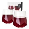 Seneca Crystal Faceted Wine Glasses ViskiÂ® (Set of 2)