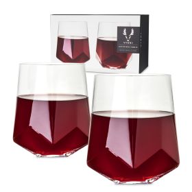 Seneca Crystal Faceted Wine Glasses ViskiÂ® (Set of 2)