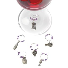 Winery Pewter Wine Charms by True(Set of 6)