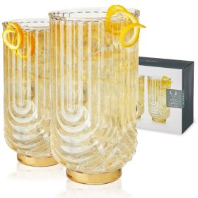 Deco Gatsby Crystal Highball Glasses ViskiÂ® (Set of 2)