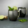 Black Moscow Mules with Gold True (Set of 2)