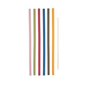 Silicone Straws with Brush True (Set of 6)