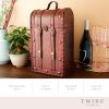 2 Bottle Antique Wooden Wine Box by Twine