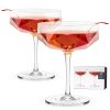 Seneca Faceted Crystal Coupe Glasses ViskiÂ® (Set of 2)